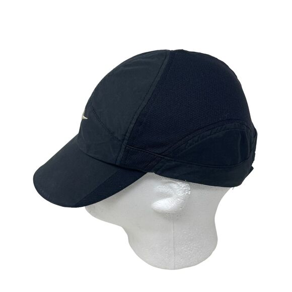 Nike Womens 7 Panel Featherlight Dri Fit Adjustable Running Hat Cap Black - Picture 2 of 6